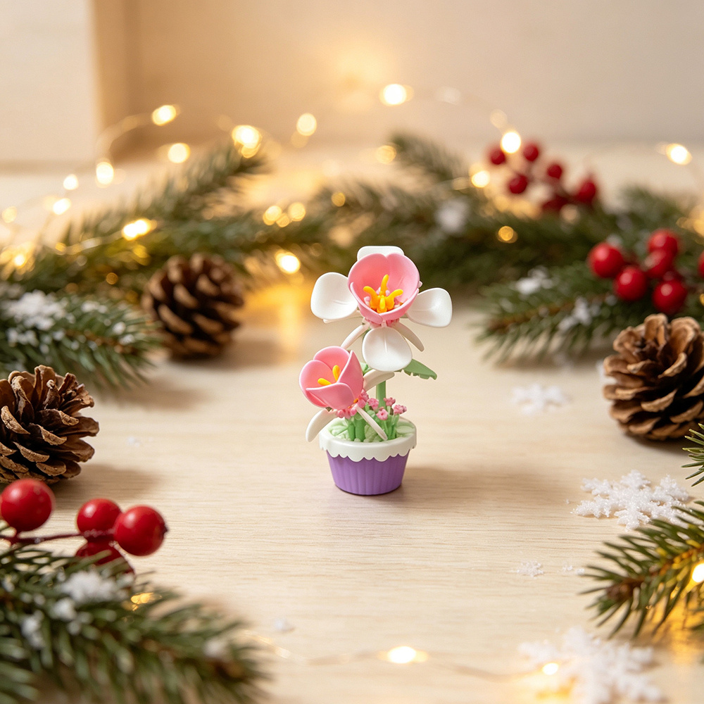 Camellia Plant Potted Building Block Flower Series
